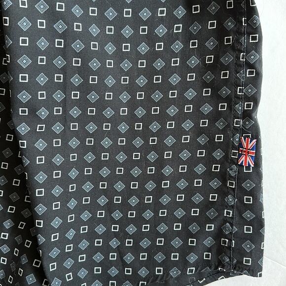 English Laundry Geometric Print Long Sleeve Button Up Dress Shirt Black New Sz L - Picture 14 of 14